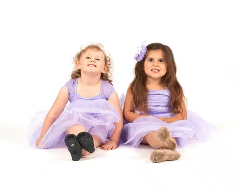 Young Dancers in Lavender Tulle Dresses.
