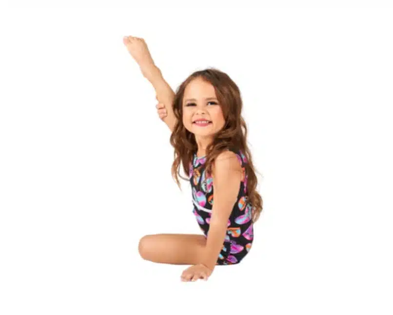 Young Gymnast in Colorful Leotard Posing.